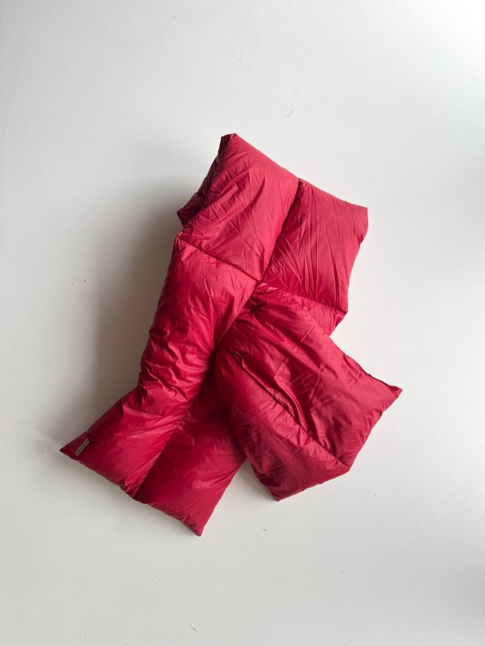 SOIA & KYO Red Nylon Down Filled Puffer Scarf